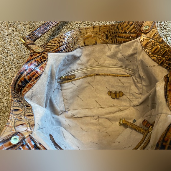 Brahmin Open Top Toasted Melbourne Retro Double Strap Carla Market Tote - Picture 11 of 15